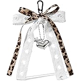 Angyape Cute Leopard Bow Keychain Bow Bag Charms Purse Charms for Handbags Heart Y2K Keychain Accessories Gifts for Women