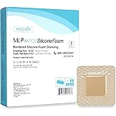MedVanceTM Silicone - Bordered Silicone Adhesive Foam Dressing Size 2"x2" (1"x1" Pad), Box of 5 dressings