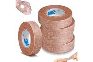 Micropore Tan Surgical Tape, 6 Rolls 3M Micropore Paper Tape, Non Woven Micropore Medical Tape for Skin, Dressings, Rhinoplas