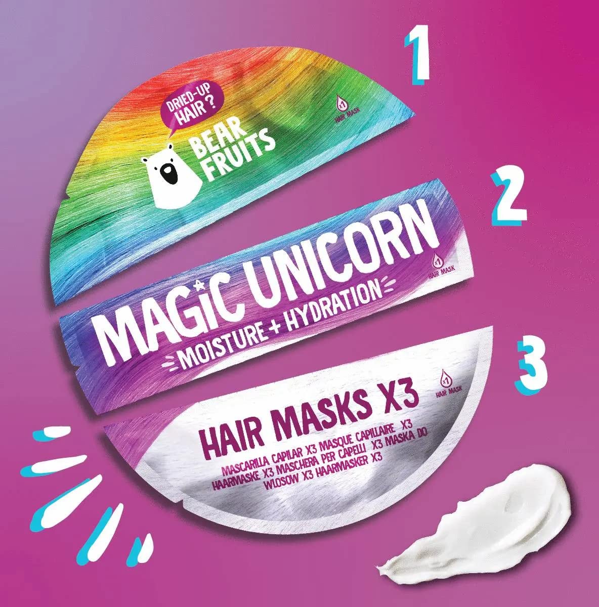 2x Bear Fruits Magic Moisturising Hair Mask Refill (3 x 20ml)