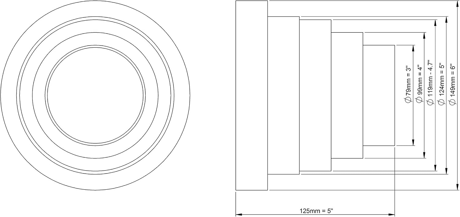 Europlast PVC Reduzierverbinder Reducer Reduction Tube Transition Ventilation Round Tube Ventilation Duct Fan Universal 80-150 mm - Image 3