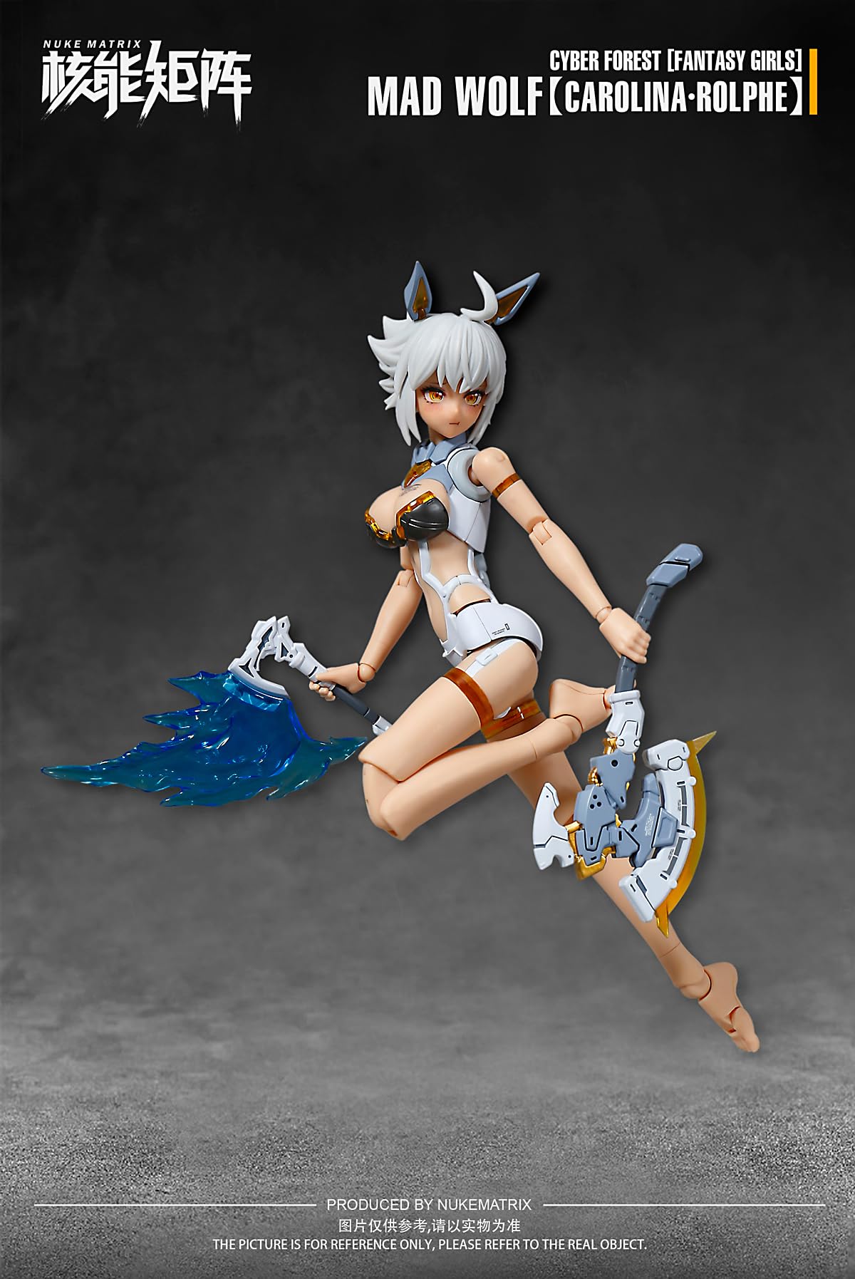 HiPlay Nuke Matrix Plastic Model Kits: Cyber Forest Fantasy Girls, MAD Wolf Carolina, Rolphe, Mecha Musume, Anime Style 1:12 Scale Collectible Action Figures DN