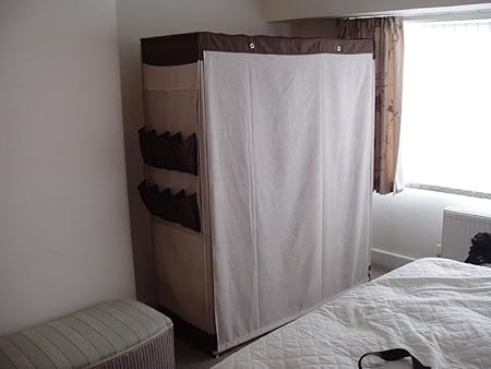 Polycotton And Wood Triple Wardrobe Chocolate And Cream Amazon