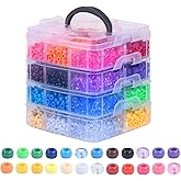 Simetufy 4200Pcs Pony Beads, 24 Colors Kandi Beads Bulk for Bracelets Making Hair Braiding Kandi Friendship Bracelet Craft DIY Jewelry Making Christmas Gifts (Boxed)