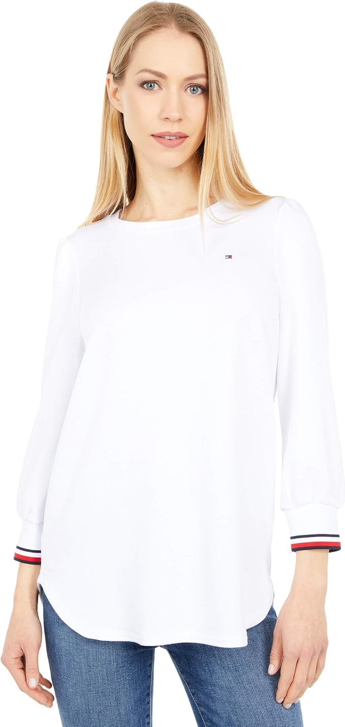 Tommy Hilfiger Womens Sportswear ShirtIvory MultiXX-Small