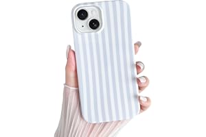 Yeddabox for iPhone 14 Case Cute Striped Phone Case Soft TPU Slim Shockproof Phone Cover for Women Girls, Blue and White