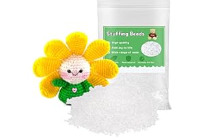 Bupete White Stuffing Beads, Elastic Transparent Fill, Bean Bag Balls Refill, 100g/3.52oz Pour and Storage Bag, Thermoplastic Fill Beads for Stuffed Animal Toys, Bean Bags, Fill Crafts