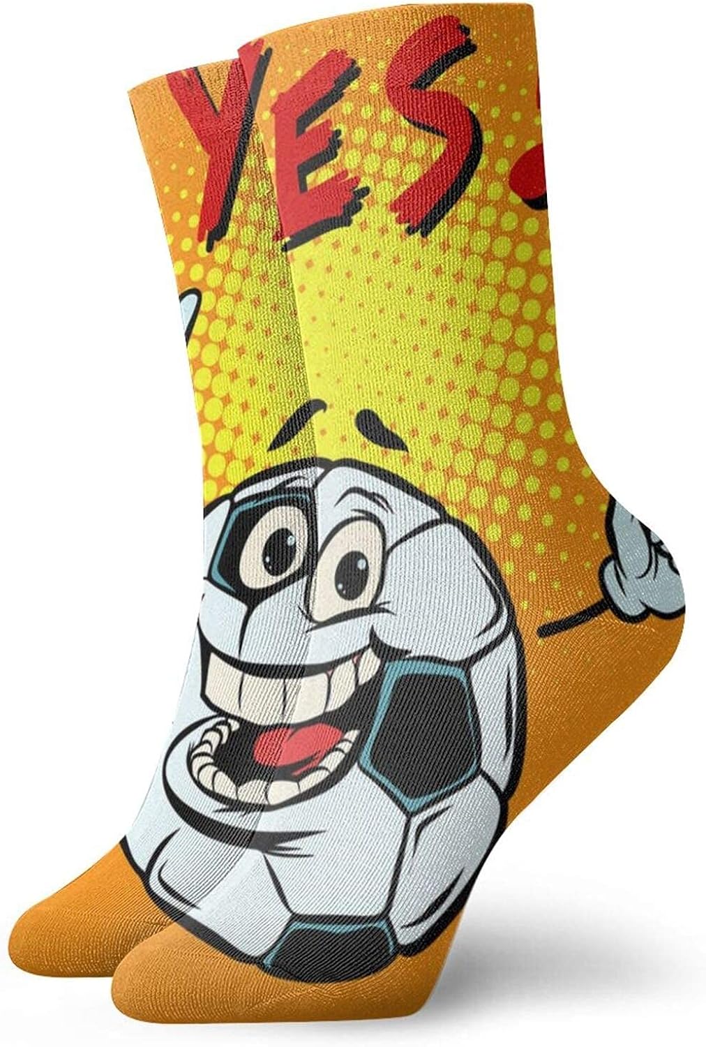 Socks,Yes Happy Fan Football Soccer Ball Sport Athletic Sock Casual