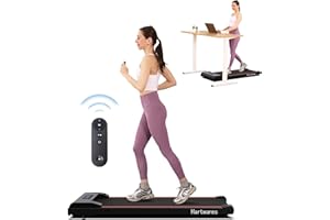 Hartwares Walking Pad Under Desk Treadmill, Portable Mini Treadmill for Home/Office/Small Spaces, 2.5HP Quiet Brushless Walking Jogging Machine with 265 lbs Weight Capacity, Remote & App Control