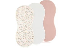 Hahafelt 3 Pcs Changing Pad Liners Fits in Peanut Shape Changing Pad Waterproof Diaper Mats Organic Cotton Peanut Mats are Warm on a Baby's Back, Washable Reusable(Beautiful Style,Pink)