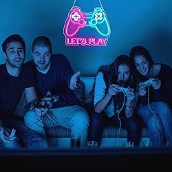 Gaming Neon Sign, Lets Play Game Led Neon Sign for