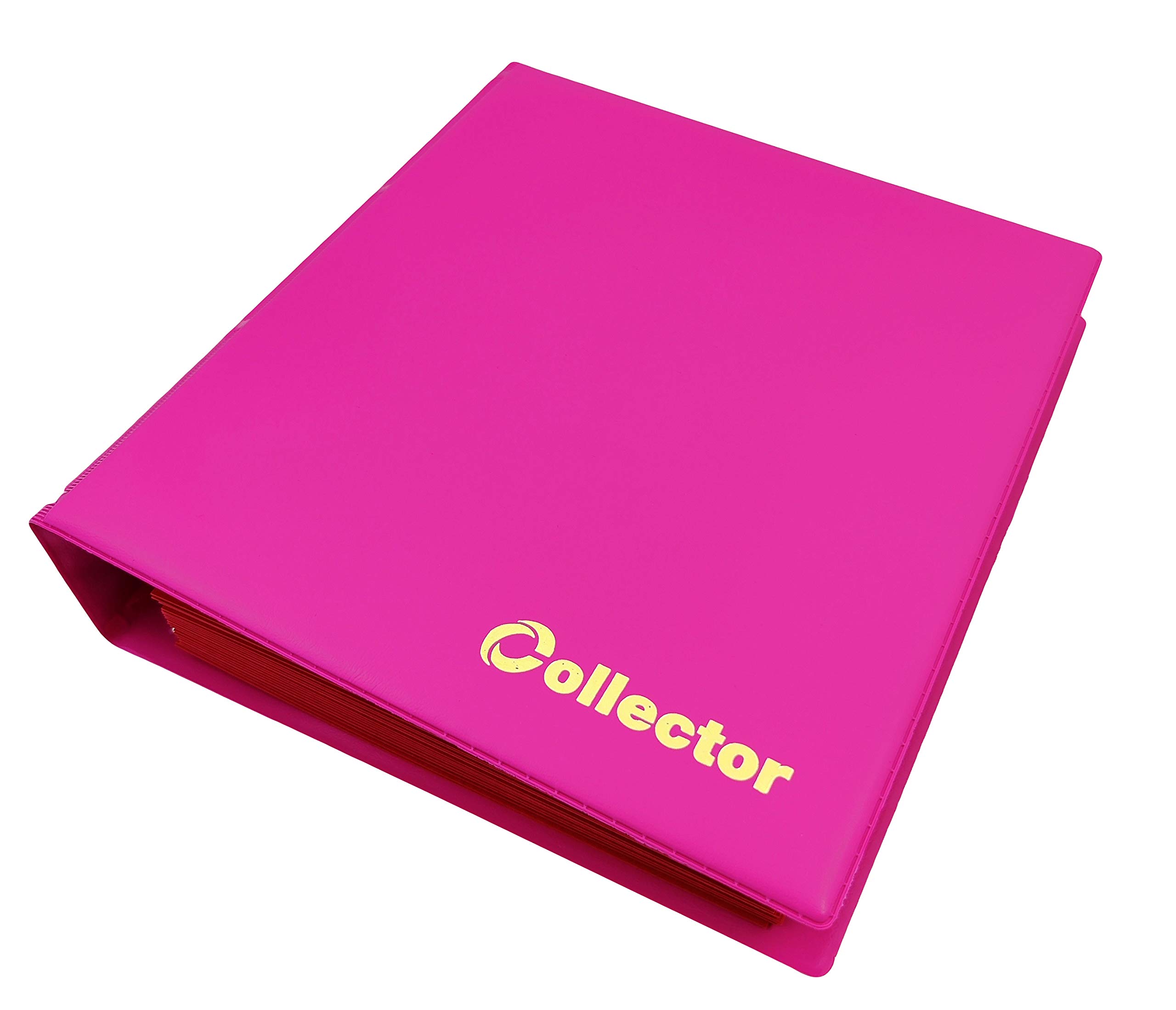 Collector Coin Album for Mix sizes coins from small till large coin - with pages and red dividers + index (Album for 300 coins, Pastel Pink)