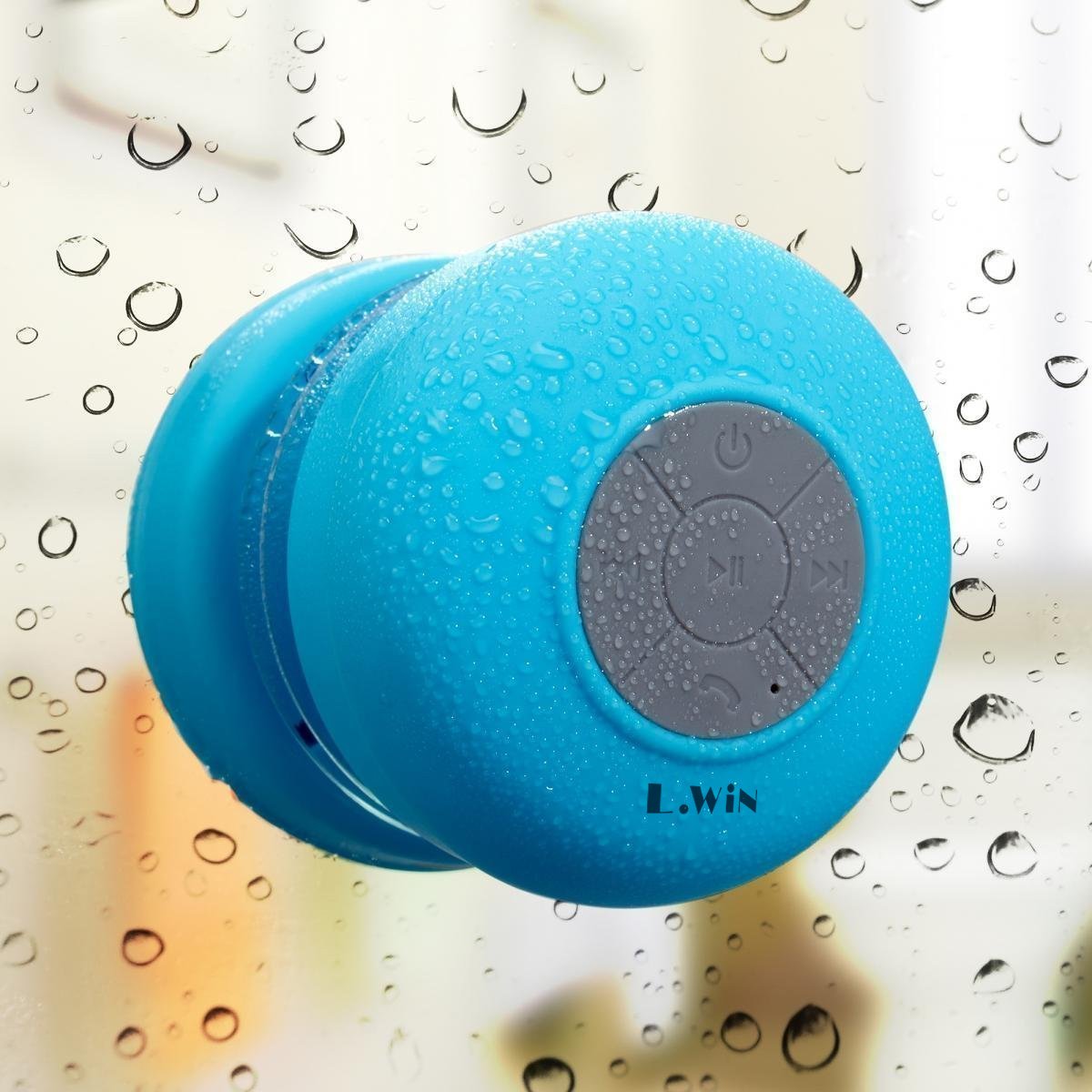 Waterproof Bluetooth Speaker, L.win Wireless Portable Shower Speaker Hands-free Calling Speaker Phone Camptiable with All Bluetooth Devices (Blue)