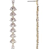 Daisy Fuentes Gold Tone Linear Earrings with CZ Stones