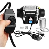 Upgrade Speed Control 3 Inch Inline Booster Duct Fan kit High Flow Greenhouse Ventilation Fan, Low Noise Level for Efficient Smoke&amp;Odor Extraction for 3D Printer, Laser Engraver, Kitchen Bathroom