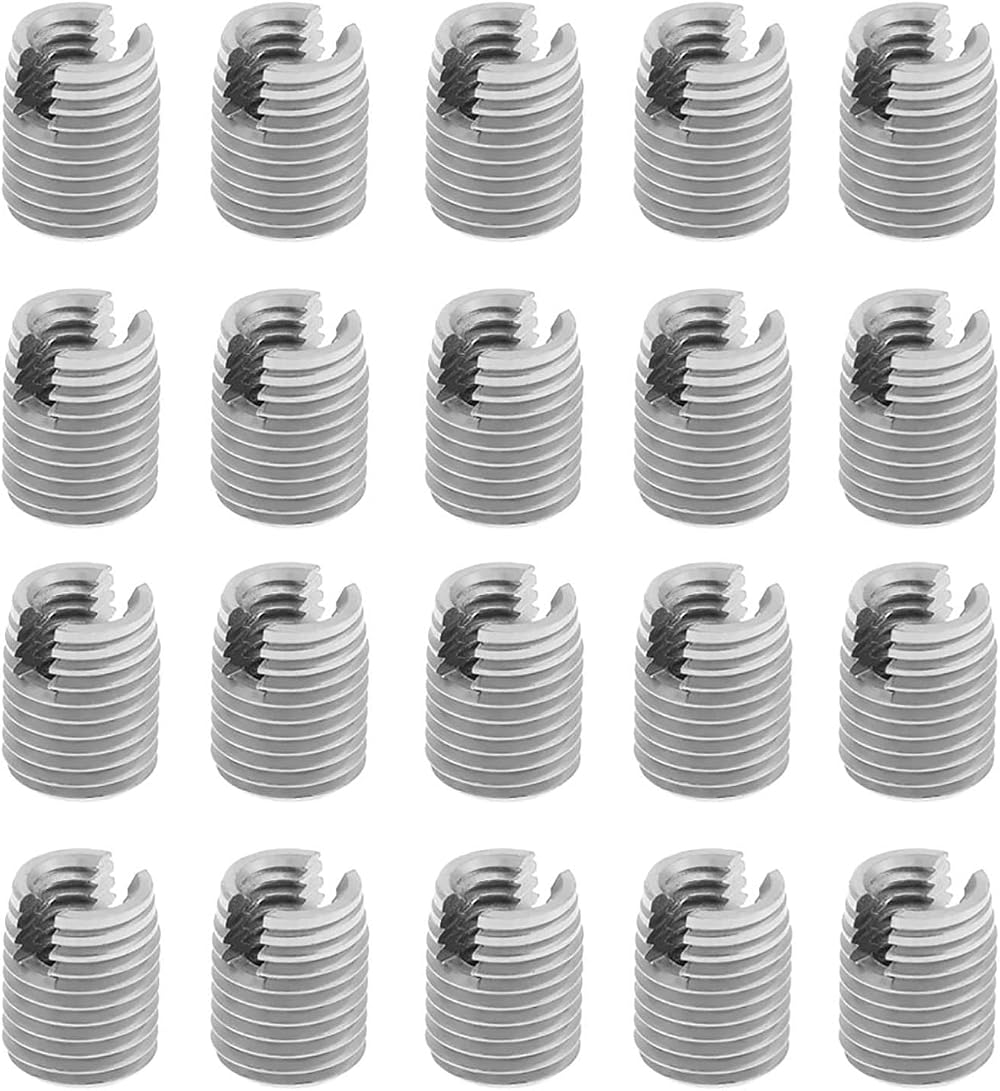 Hyuduo M4x8mm Self-Tapping Thread Inserts Kit M6.5 Outer Thread for Aluminum