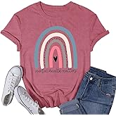 VQD Mental Health Shirts for Women Therapist Psychologist Matters Tshirt Human Brain Illness Tee Tops