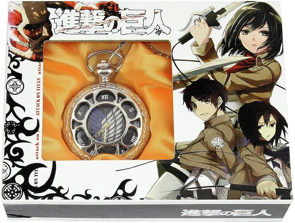 Amazon Com Cosplay Attack On Titan Shingeki No Kyojin Wristwatches Pocket Watch Silver Clothing