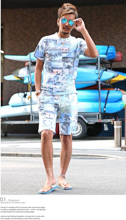 Amazon Lux Style ラグスタイル セットアップ サーフ フォト Tシャツ ショーツ 夏 Pm 60 Bm Tシャツ カットソー 通販