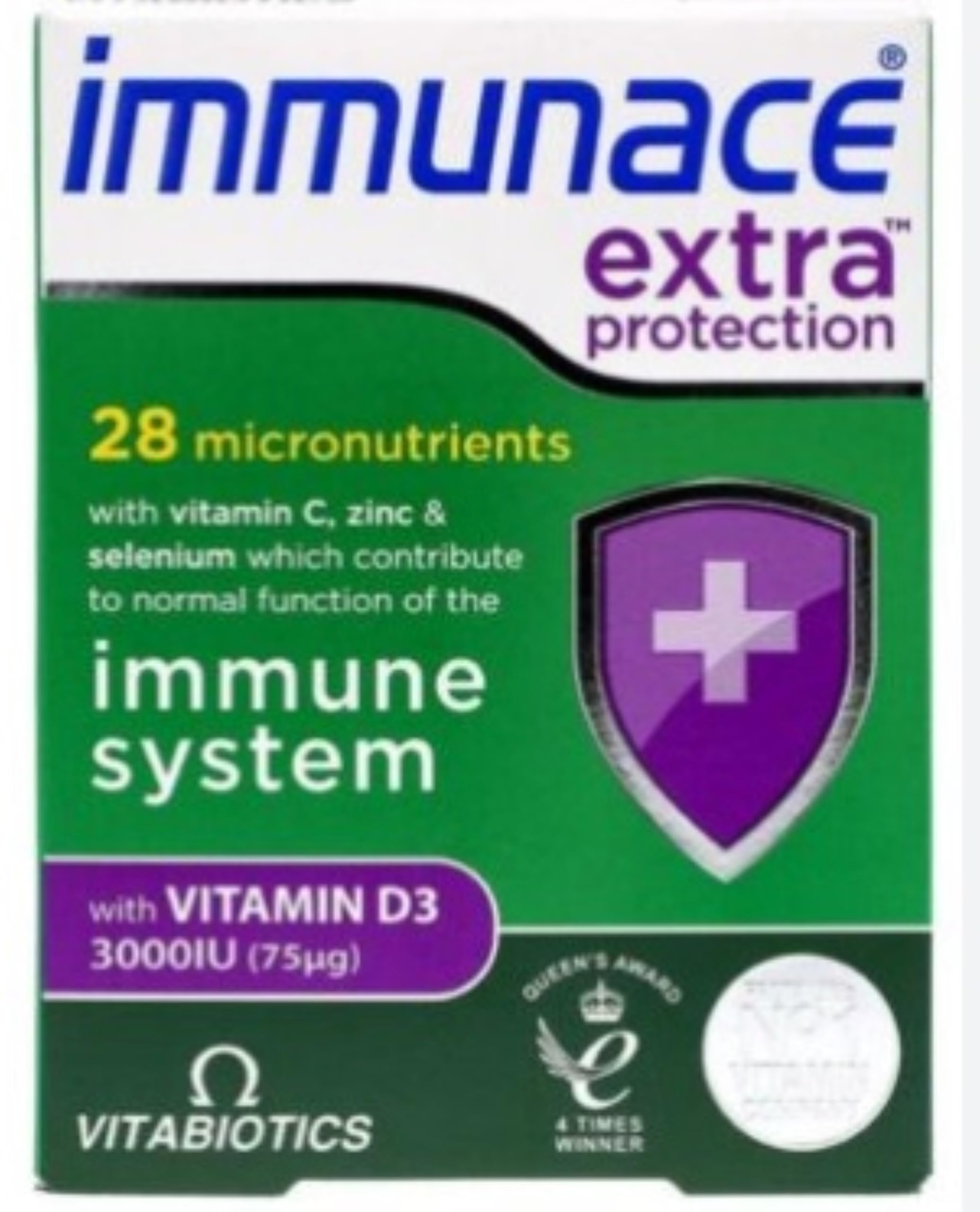 Photo 1 of Vitabiotics Immunace Extra Protection 30 Tablets