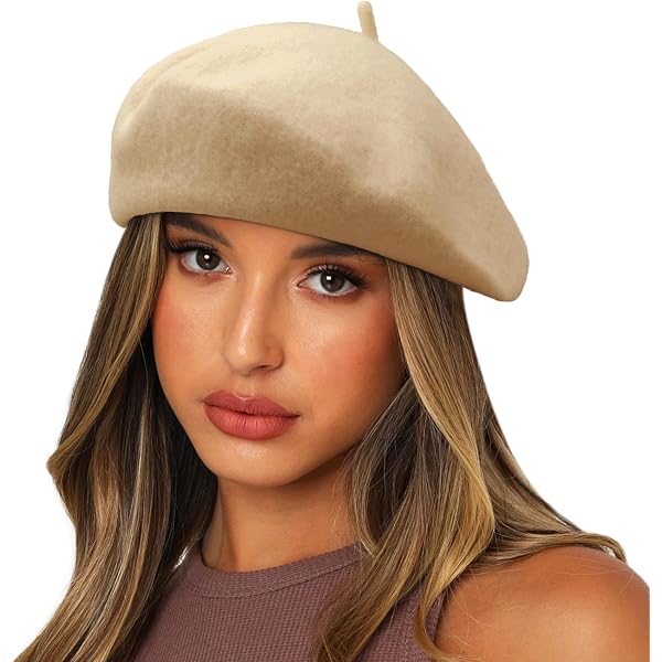 Wool Knitted Beret Hat - French Beret -Solid Color Beret Cap  display picture 2