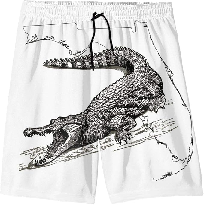 FAFANIQ Florida Gator Gators Fishing Summer Swim Trunks 3D Print Beach