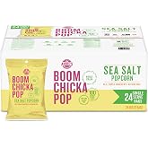Angie's BOOMCHICKAPOP Sea Salt Popcorn, 0.6 oz. Individual Bag (Pack of 24) | Gluten-free; vegan; Sea Salt popcorn; great Halloween snack to hand out; perfect for lunch boxes, office snacks, road trips