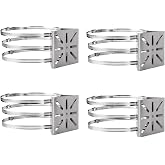 Acrux7 4 Pack Security Camera Pole Mount Brackets with 12 Loops, Stainless Steel Universal Wall Mounting Vertical Pole Mount Adapter for Pole Post Indoor Outdoor Security Camera Dome