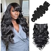 Body Wave Clip In Hair Extensions Real Human Hair Clip Ins For Women 18 Inch Remy Human Hair Extensions Clip Ins 8 Pcs With 18 Clips 120g Natural Black