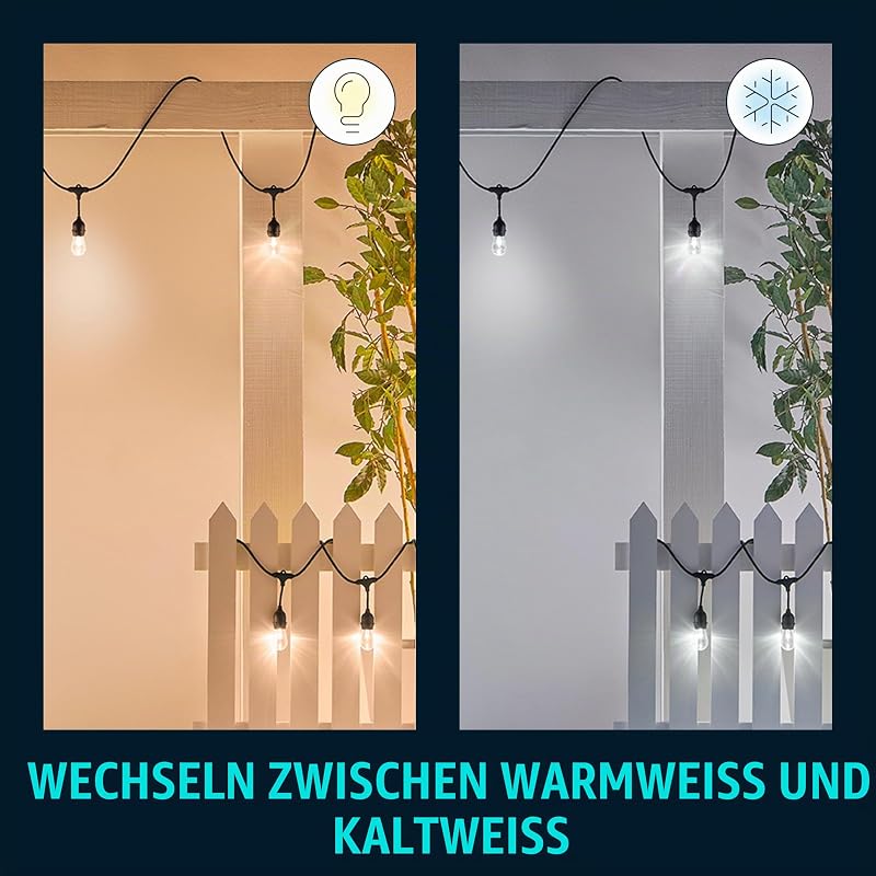 smarte Lichterkette Tunable White & Color, dimmbar, 16 Mio. Farben, smarte Steuerung per App/Stimme über WLAN