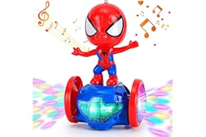BMESSE Toys for 4-6 Boys, Robot Dancing Toys for Toddlers 3-5, Spin Interactive Toy Car with Colorful Lights & Music, Christmas Birthday Gifts Toys for 3 4 5 6 7 8 Years Old Kids (Red)