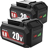 SAPBJ 2 Pack 20V 6.0Ah Battery for Skil 20V Battery Replacement, Compatible with PWRCORE 20 Series Cordless Power Tools Battria BY519601 BY519603 BY519702 BY519701 BY519703