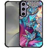 AshaPro Compatible with Samsung Galaxy S24 Case Reinforced Four Corner Shock-Absorbing Anti Slip Soft TPU Frame Case Compatible with Samsung Galaxy S24 6.2inch for Girls/Women Pattern Diamond Bird