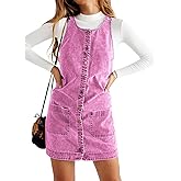 Yousify Womens Casual Sleeveless Denim Overalls Dresses Button Down Summer Jean Mini Dress 2025 Trendy Romper With Pockets