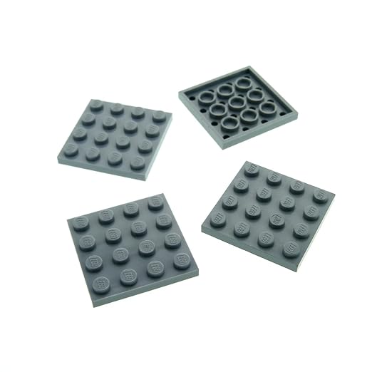 4 x Lego System Bau Platte 4x4 hell grau 4 x 4 Quadrat 5524 75054 21301 75913 7915 3031