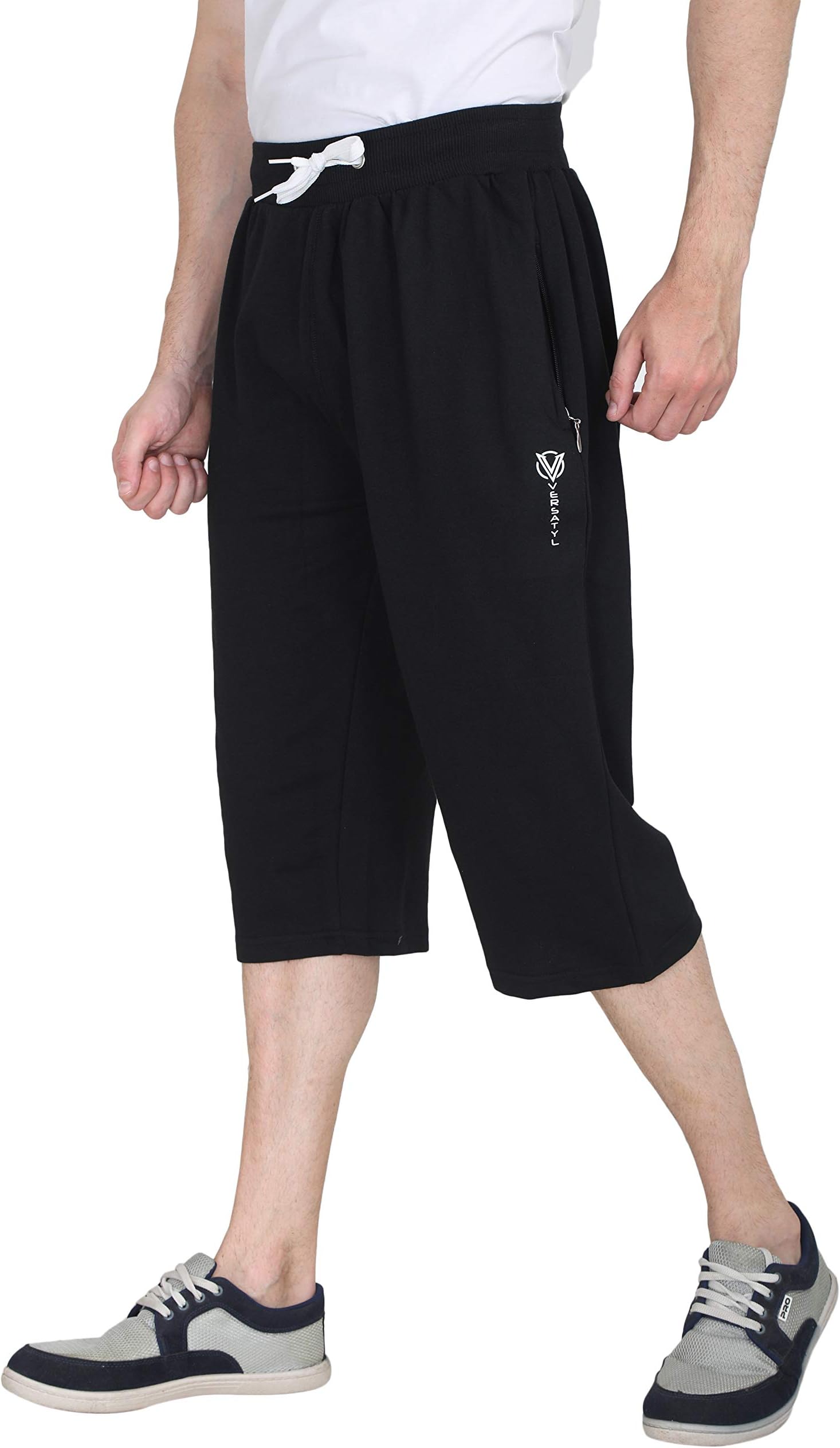 VERSATYL Men's Regular Fit Cotton 3/4th Track Pant