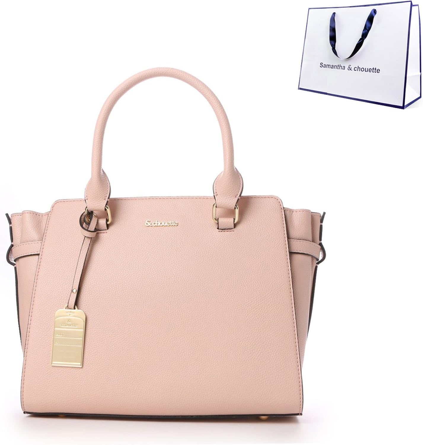 Amazon Ta サマンサタバサ Chouette 正規品 シンプル ハンドバッグ ベーシックカラー カルディネ M ショップバッグ付 サマンサ アンド シュエット トート バッグ ピンクベージュ Samantha Thavasa サマンサタバサ ハンドバッグ