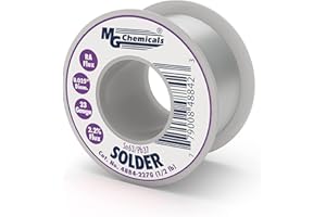 "MG Chemicals 63/37 Rosin Core Leaded Solder, 0.025"" Diameter, 1/2 lbs Spool" (4884-227G)