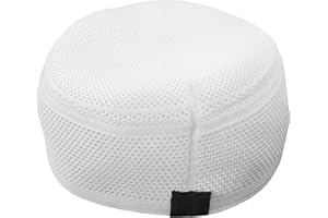 GALPADA Men’s Muslim Prayer Cap White Cotton Islamic Beanie Hat Breathable Kufi Headwear for Ramadan Eid