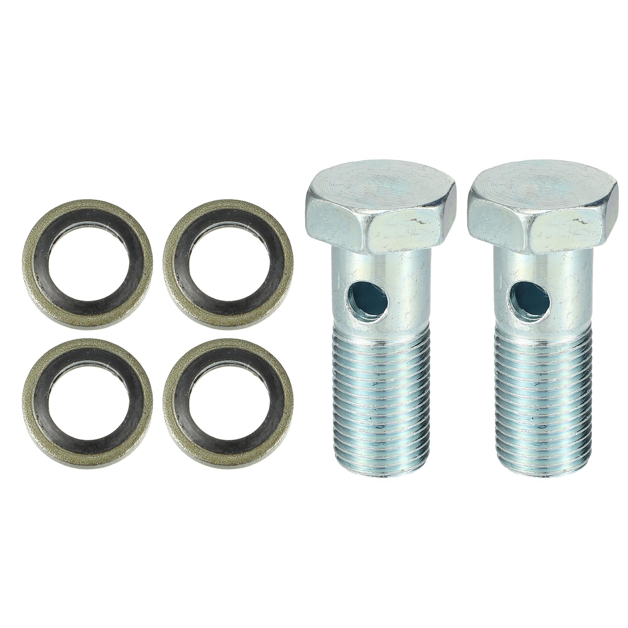 Photo 1 of X AUTOHAUX 2 Set Universal Auto Banjo Bolt Brake Fitting Adapter Kit M16 x 1.5 Brake Line Thread Bolt with Washers