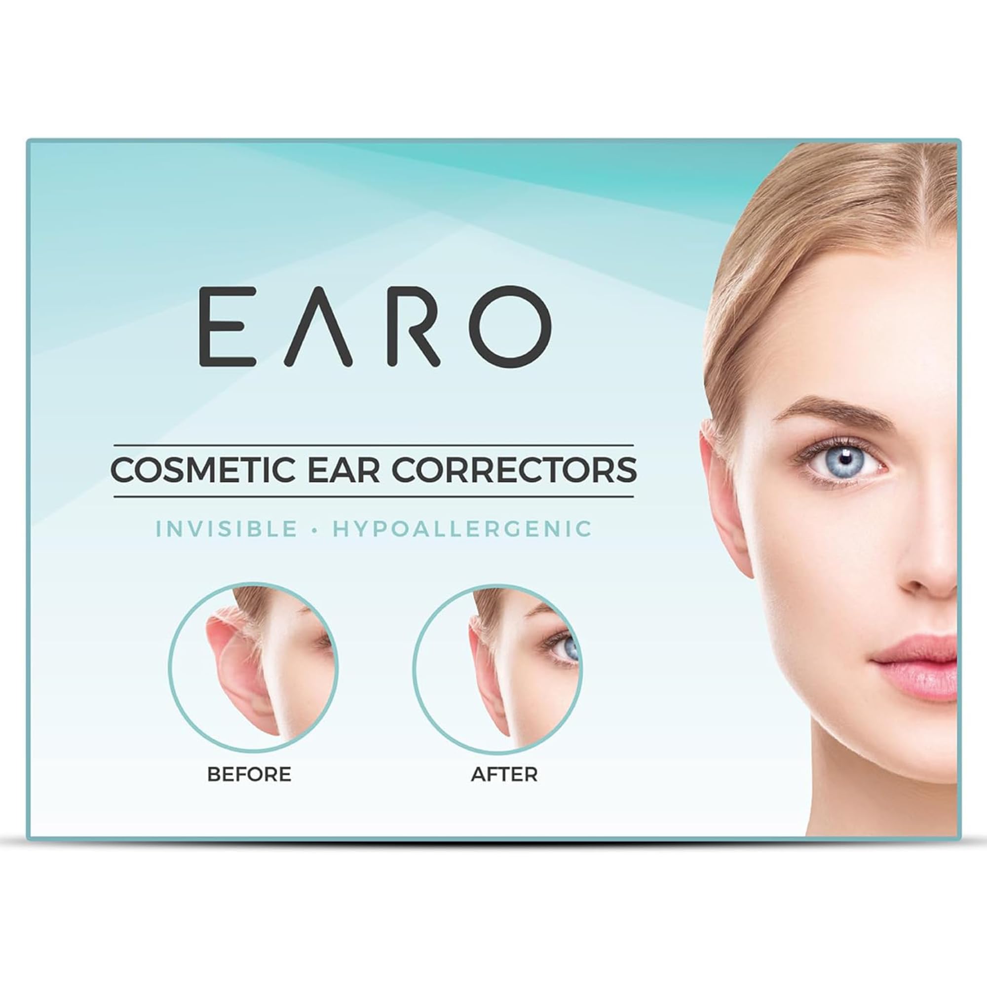Earo Cosmetic Ear Corrector – Stronger Ear Tape Patches to Hold Back Protruding Ears Without Surgery – Discreet Ear Stickers for Big Ears - Ear Pinning Tape without Surgery – 20 Pack – Clear, One Size