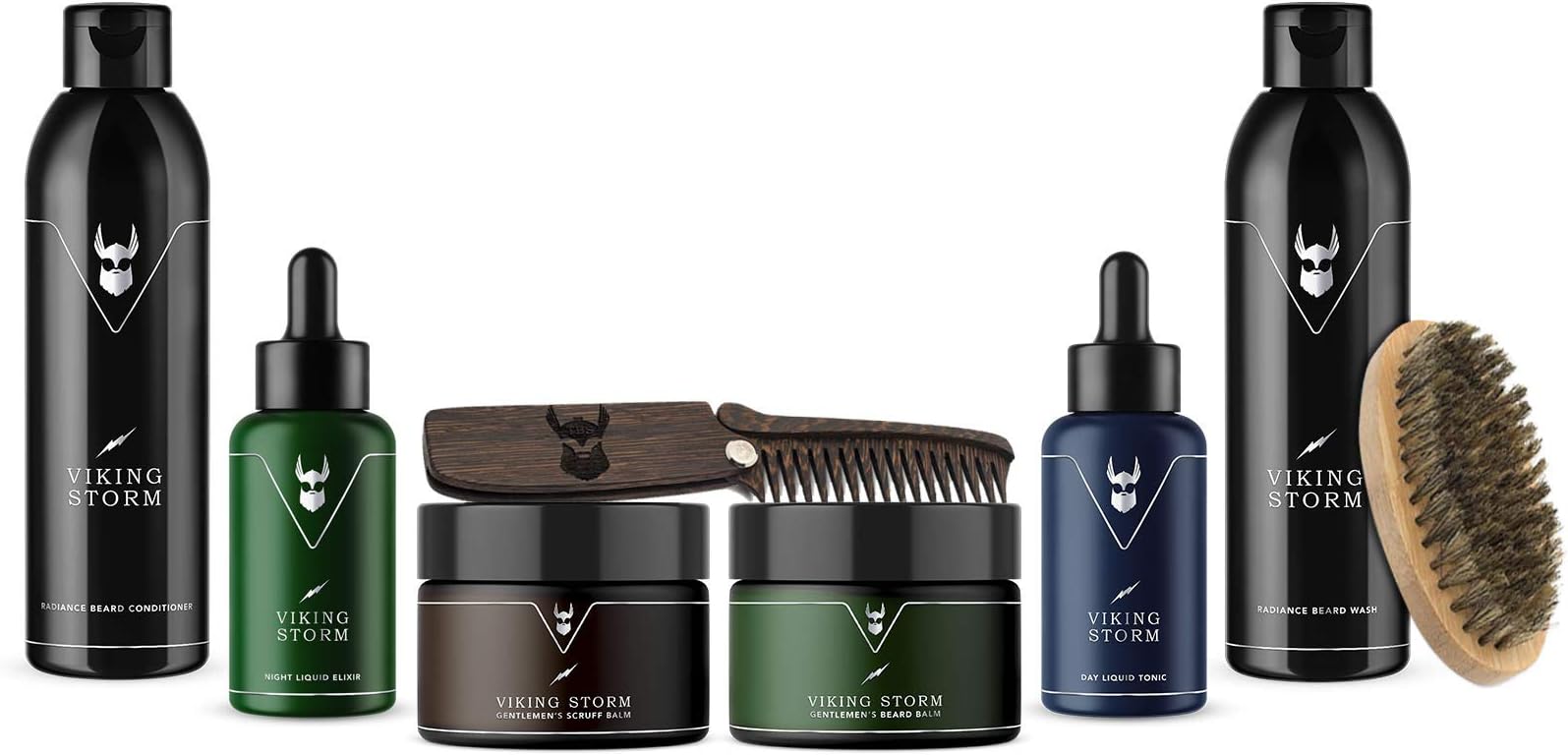 The Beard Struggle Ultimate Kit - Viking Storm - for Men & Beard Care W/Beard Wash/Shampoo/Conditioner/Night oil/Day oil,100% Natural & Organic'