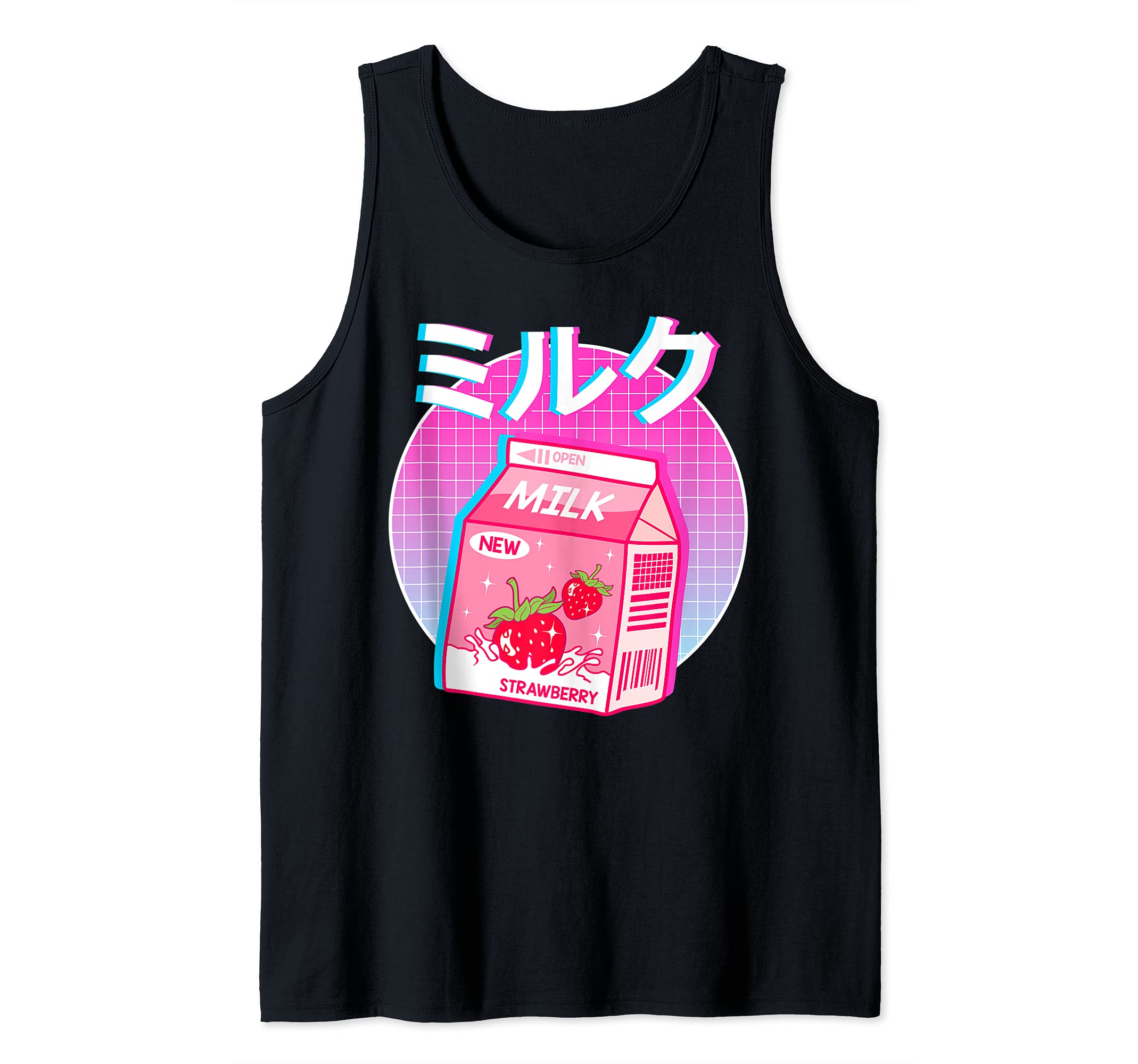 Japanese Cute Kawaii Strawberry Anime Milkshake Carton Tank Top