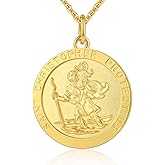 ZDaoBen St. Christopher Medal Necklace for Men - Sterling Silver/Copper Religious Pendant, Protector Talisman Gift for Travelers