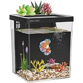 ERAARK 1.5 Gallon Betta Fish Tank Aquarium kit with Filter LED Light, Water Pump, Fish Tank Starter Kits, Fish Bowl
