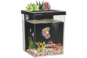 ERAARK 1.5 Gallon Betta Fish Tank Aquarium kit with Filter LED Light, Water Pump, Fish Tank Starter Kits, Fish Bowl