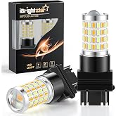 iBrightstar Super Bright 3157 4157 3155 3457 Switchback LED Bulbs with Projector Replacement for Daytime Running Lights/DRL and Turn Signal Lights, Ice Blue/Amber