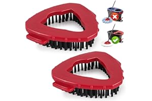 Butly Spin Mop Head Refill for Vileda EasyWring 1-Tank System, Triangle Scrub Brush Head Floor Mop Attachment, Stiff Bristle 