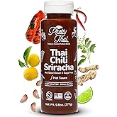 Pretty Thai Chili Sriracha Hot Sauce, Thai Style Chili Sriracha Asian Hot Sauce, Perfect in Stir Fry, Marinades, and Dipping; Non-GMO, Gluten Free, Zero Sugar, Vegan, 100% Natural Ingredients 9.8 oz (277g)
