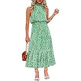 Chang Yun Maxi Summer Dresses for Women Halter Sleeveless Floral Boho Sun Vacation Outfits Long Wedding Guest Dress